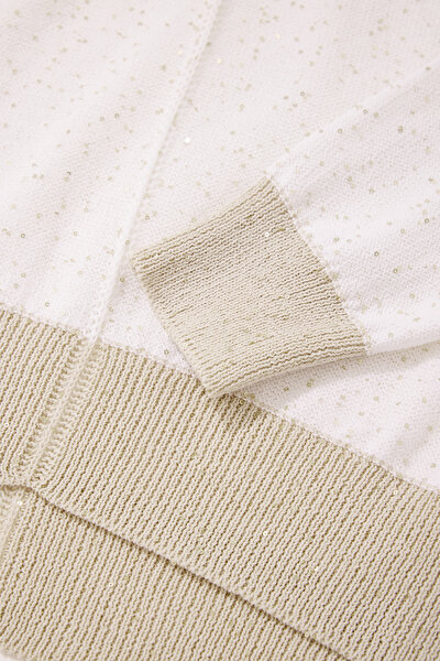 BEIGE V NECK TRICOT 9