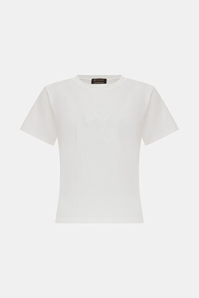 WHITE BASIC / ROUND NECKLINE SHORT SLEEVE TSHIRT 5