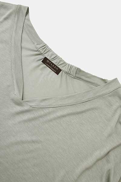 KHAKI V NECK SHORT SLEEVE TSHIRT 8