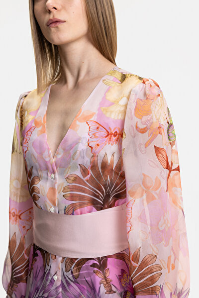 FUCHSIA 3/4 SLEEVES DRESS 3