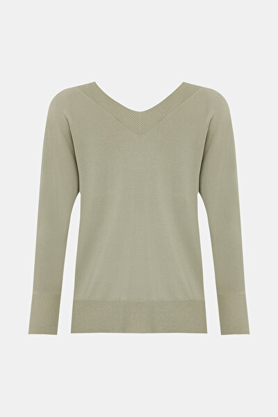 GREEN V NECK 5