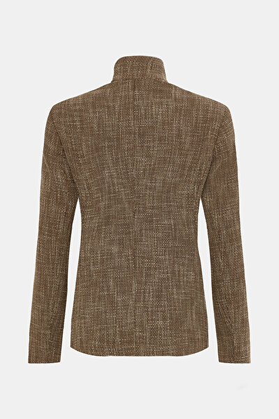 BEIGE MANDARIN COLLAR JACKET 9
