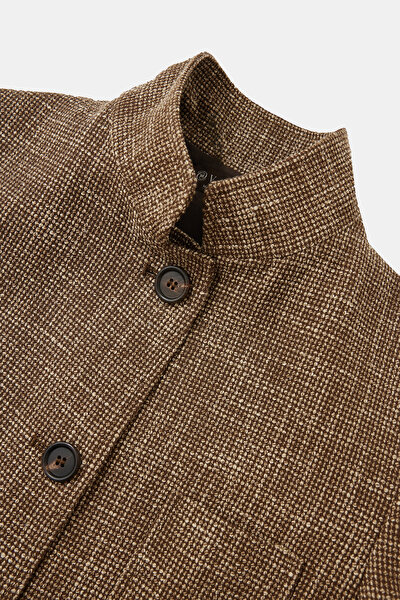 BEIGE MANDARIN COLLAR JACKET 10