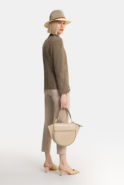 BEIGE MANDARIN COLLAR JACKET 5