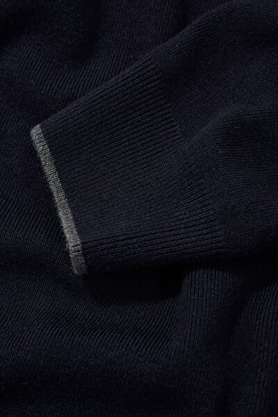 NAVY BLUE BASIC / ROUND NECKLINE TRICOT 4