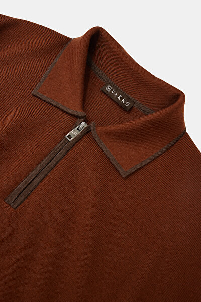 BRICK POLO NECK TRICOT 3