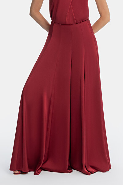 MAROON WIDE LEG TROUSERS 3