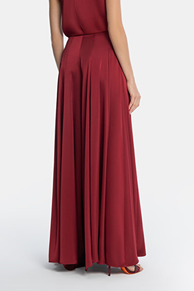 MAROON WIDE LEG TROUSERS 4