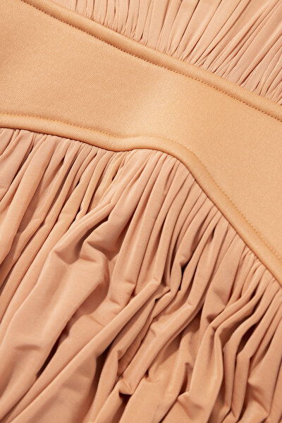 SALMON ASYMMETRIC DRESS 4