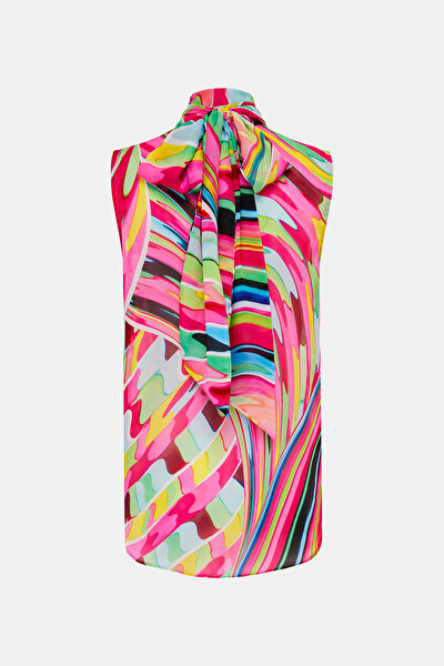 GREEN UPRIGHT COLLAR SLEEVELESS BLOUSE 9
