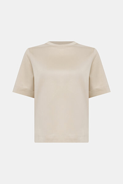 BEIGE BASIC / ROUND NECKLINE SHORT SLEEVE TSHIRT 4