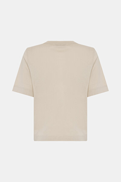 BEIGE BASIC / ROUND NECKLINE SHORT SLEEVE TSHIRT 5