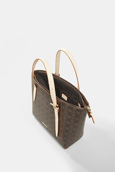 TAN MONOGRAM BAG 5