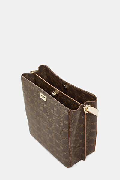 TAN MONOGRAM BAG 5