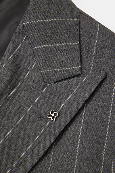 GREY SURPLICE NECKLINE (CROSS-OVER NECKLINE) JACKET 4