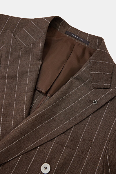 BROWN SURPLICE NECKLINE (CROSS-OVER NECKLINE) JACKET 8