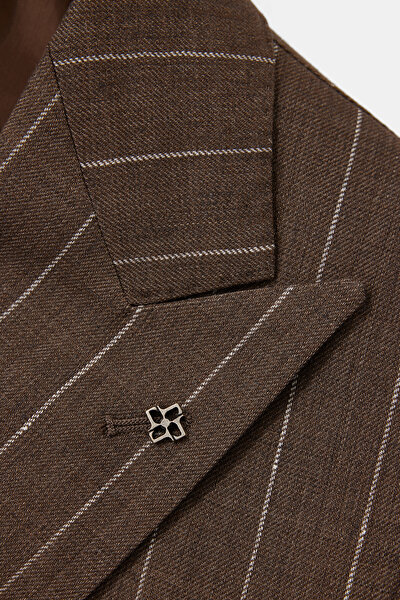 BROWN SURPLICE NECKLINE (CROSS-OVER NECKLINE) JACKET 9