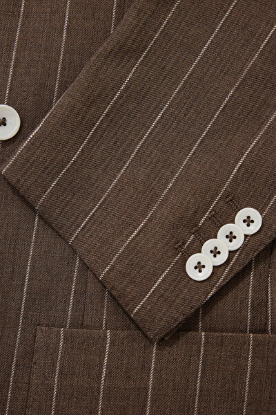 BROWN SURPLICE NECKLINE (CROSS-OVER NECKLINE) JACKET 10