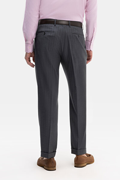 GREY SURPLICE NECKLINE (CROSS-OVER NECKLINE) WOOL SUIT 13