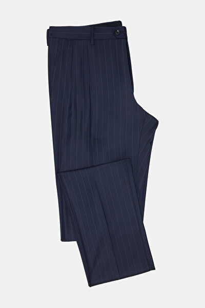 NAVY BLUE SURPLICE NECKLINE (CROSS-OVER NECKLINE) WOOL SUIT 13