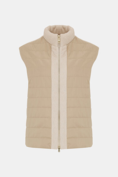 BEIGE UPRIGHT COLLAR VEST 8