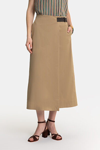 DARK BEIGE MIDI SKIRT 3