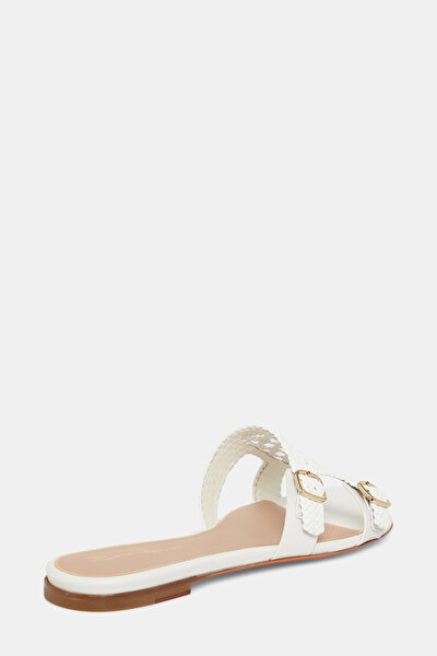 WHITE LEATHER SLIPPER 3