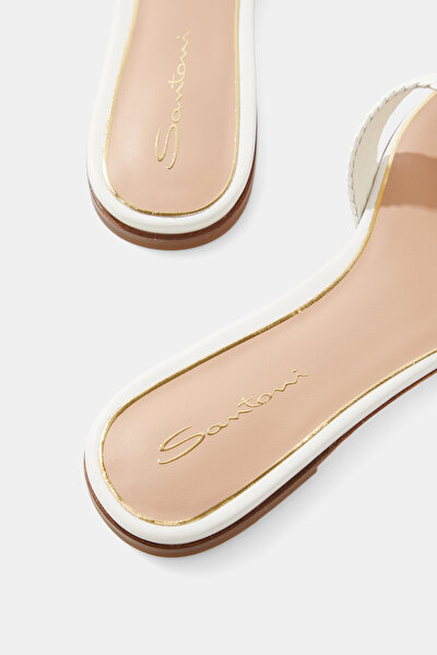 WHITE LEATHER SLIPPER 5