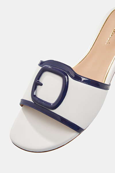 NAVY BLUE LEATHER SLIPPER 5