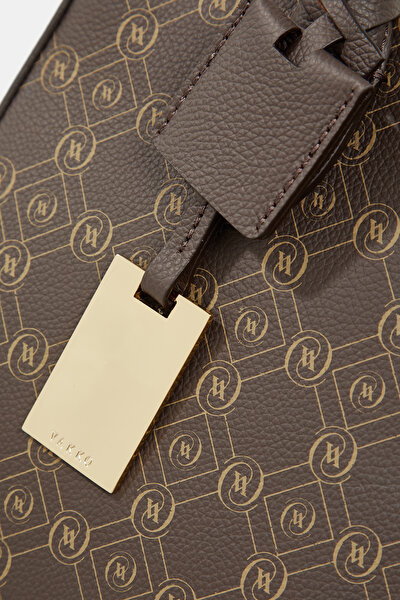 KAHVE MONOGRAM DERİ ÇANTA 4