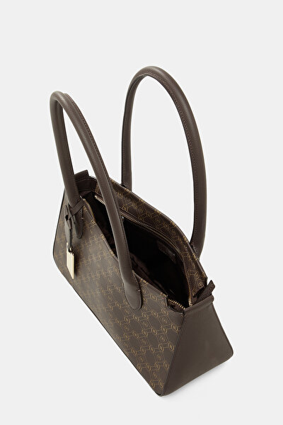 KAHVE MONOGRAM DERİ ÇANTA 5