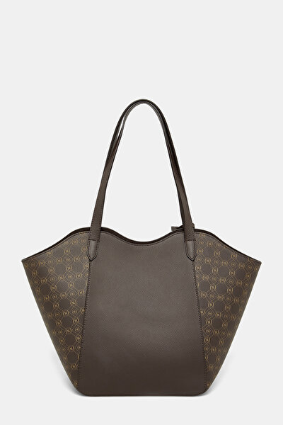 BEIGE MONOGRAM LEATHER BAG 3