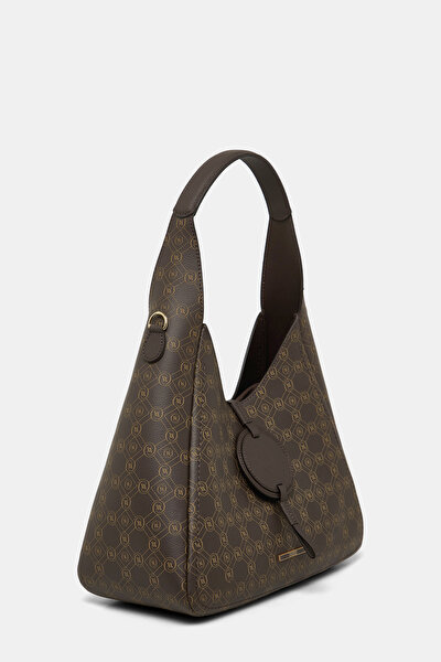 BEIGE MONOGRAM LEATHER BAG 3