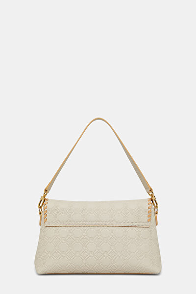 BEIGE MONOGRAM LEATHER BAG 3