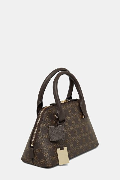 BEIGE MONOGRAM LEATHER BAG 3