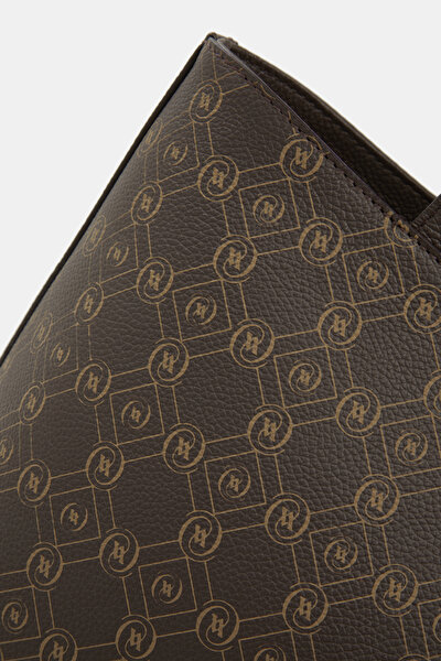 KAHVE MONOGRAM DERİ ÇANTA 5