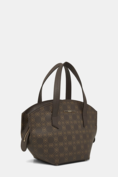 BEIGE MONOGRAM LEATHER BAG 3
