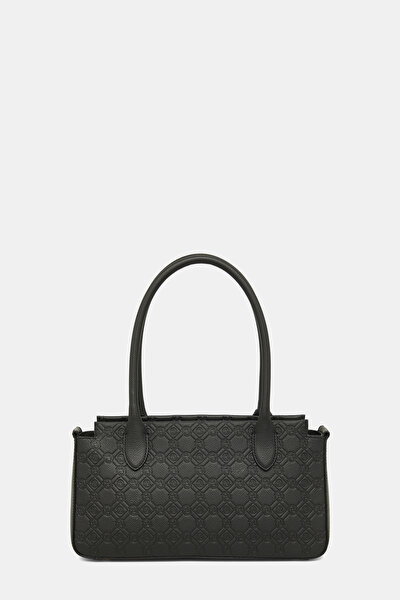 BLACK MONOGRAM LEATHER BAG 3