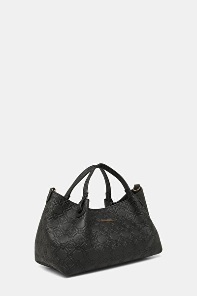 BLACK MONOGRAM LEATHER BAG 3