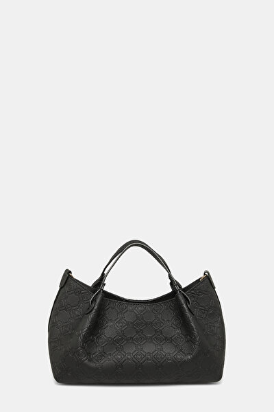 BLACK MONOGRAM LEATHER BAG 4