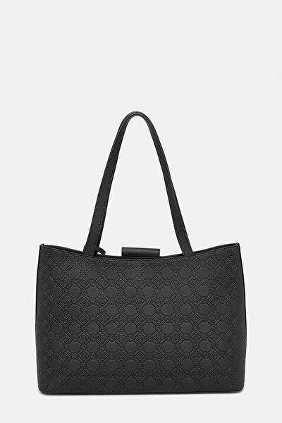 BLACK MONOGRAM LEATHER BAG 3