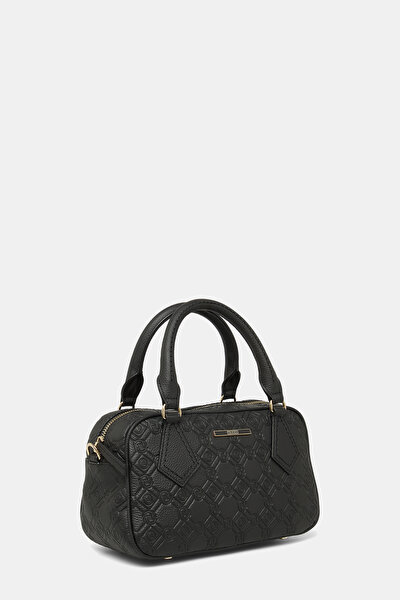 BLACK MONOGRAM LEATHER BAG 3