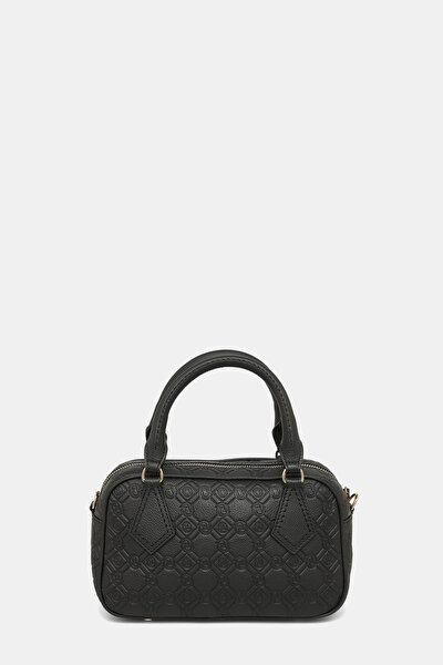 BLACK MONOGRAM LEATHER BAG 4