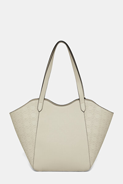 ECRU MONOGRAM LEATHER BAG 3