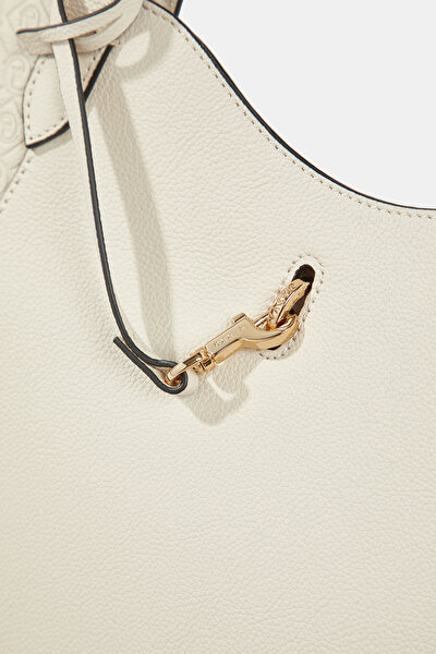 ECRU MONOGRAM LEATHER BAG 4