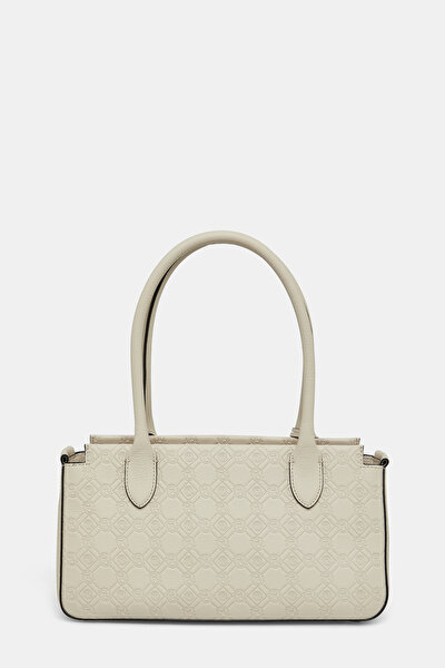 ECRU MONOGRAM LEATHER BAG 3