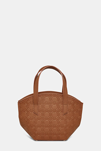 TAN MONOGRAM LEATHER BAG 4