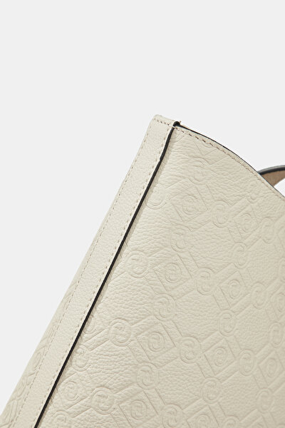ECRU MONOGRAM LEATHER BAG 5