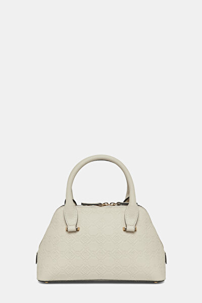ECRU MONOGRAM LEATHER BAG 4
