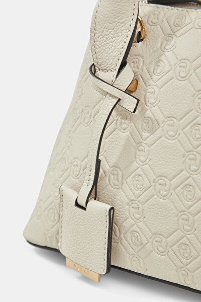 ECRU MONOGRAM LEATHER BAG 5